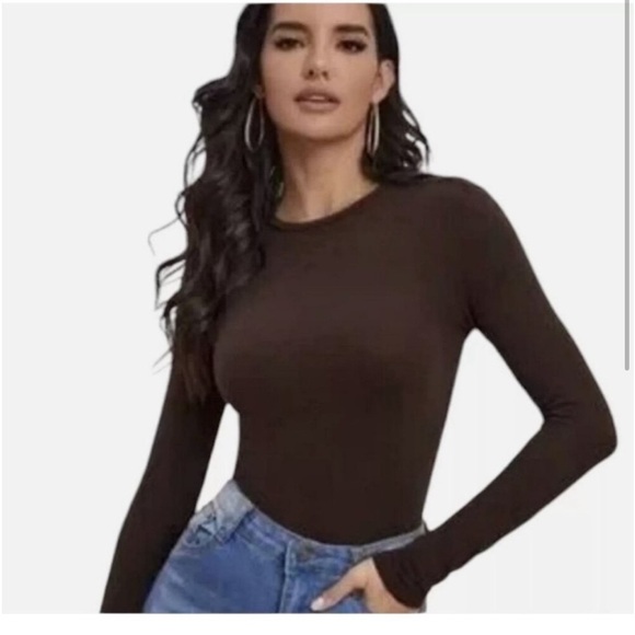 SPANX NWT Classic Longsleeve Plus Crew medium Bittersweet (brown) Shapewear - Picture 1 of 16